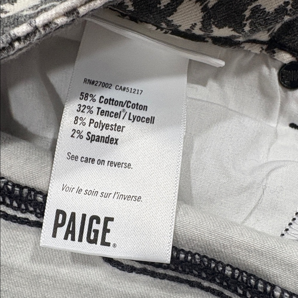 PAIGE Grey and White Houndstooth Women's Straight Leg Jeans - Picture 7 of 10